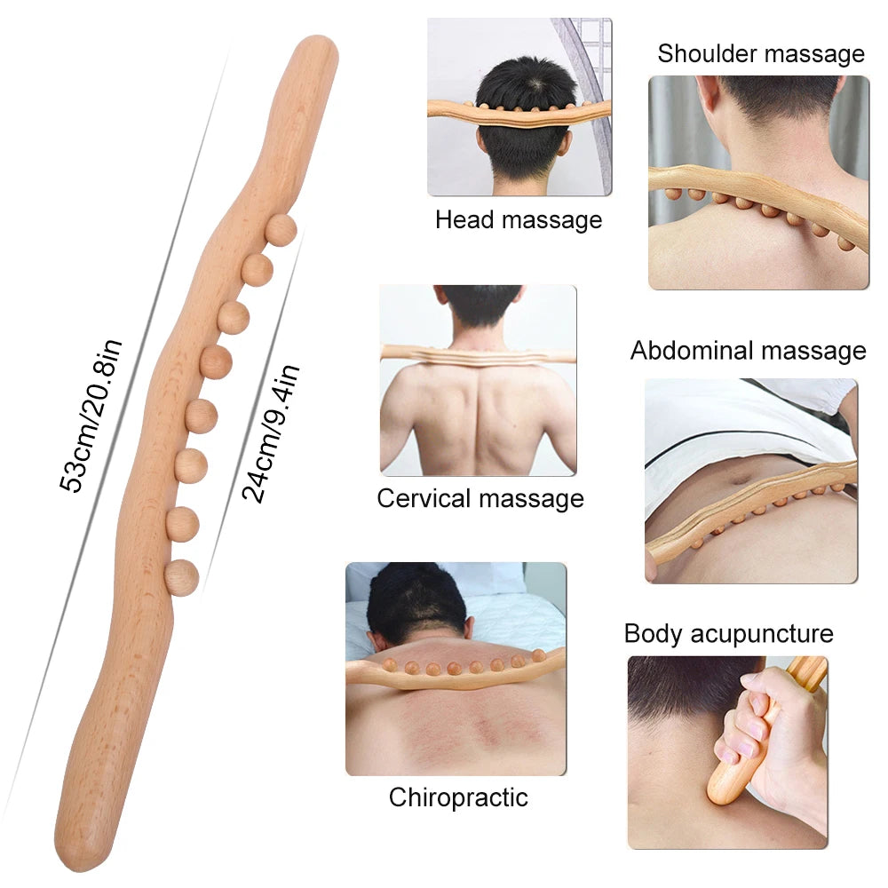 rouleau acupression bois